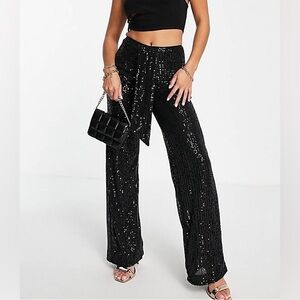 Size 14 TALL wide leg sequin pant